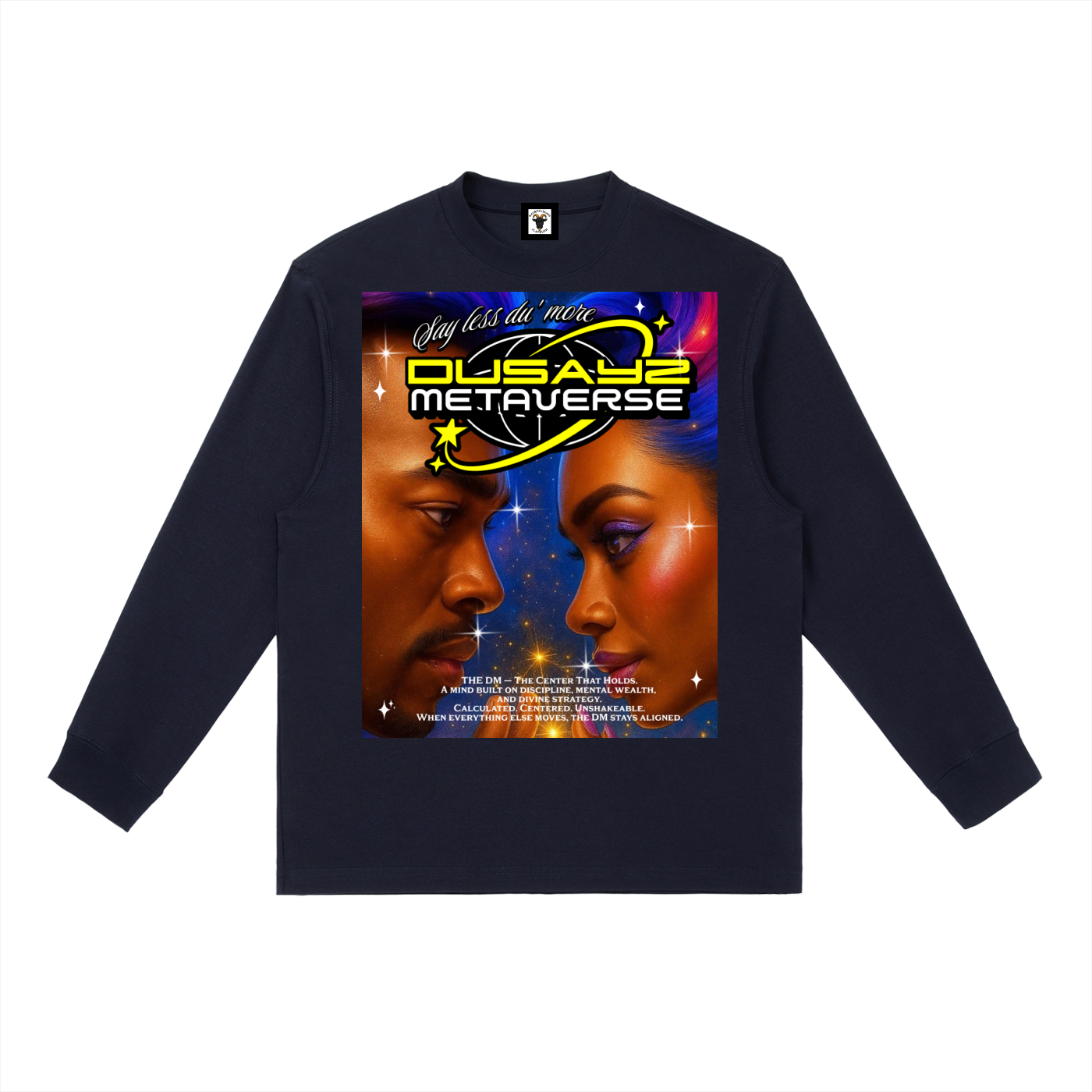 444 Hz Frequency Locked II β Official DusayZ MetaVerse Crewneck Long-Sleeve T-Shirt