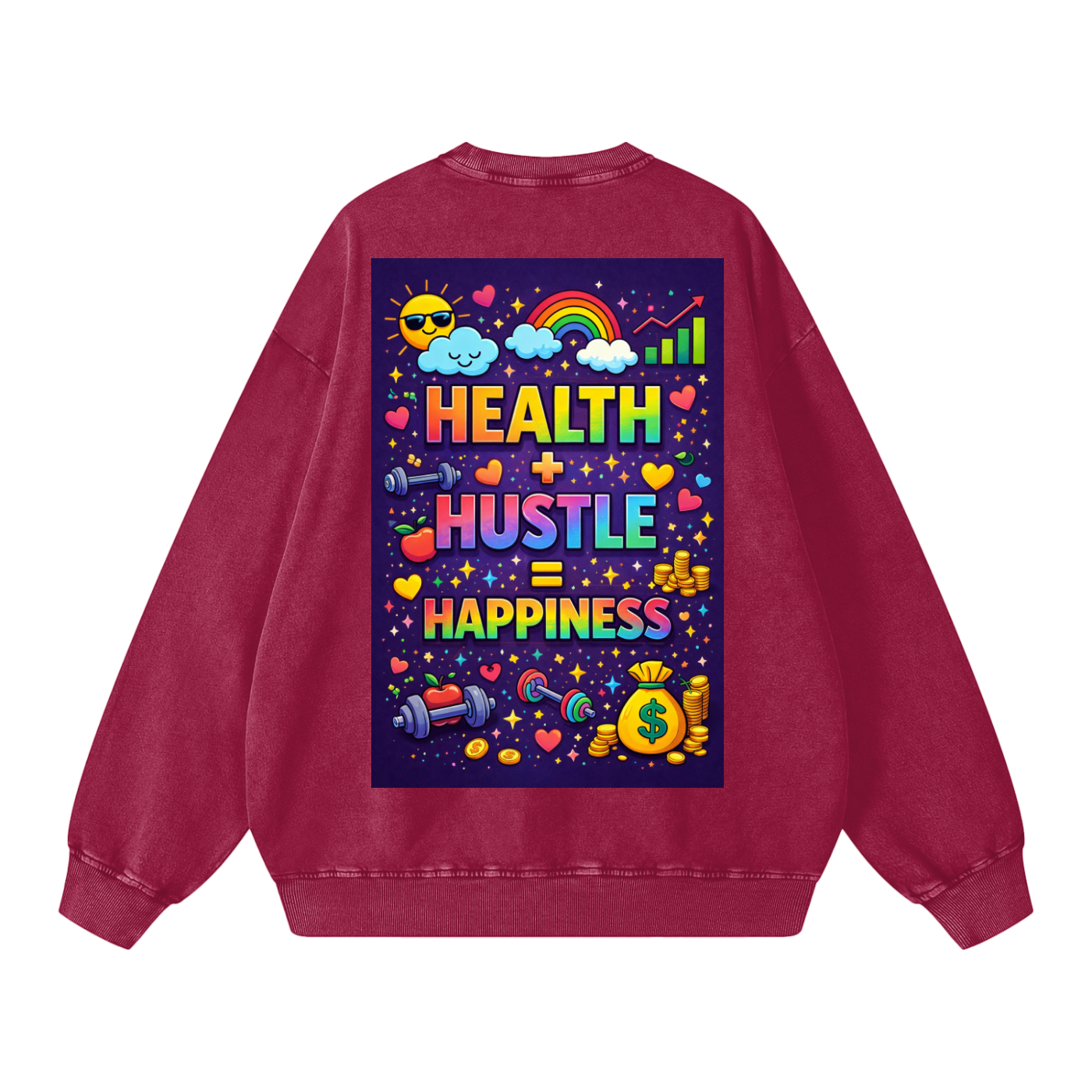 "HEALTH + HUSTLE = HAPPINESS" HealthHustle Sweatshirt