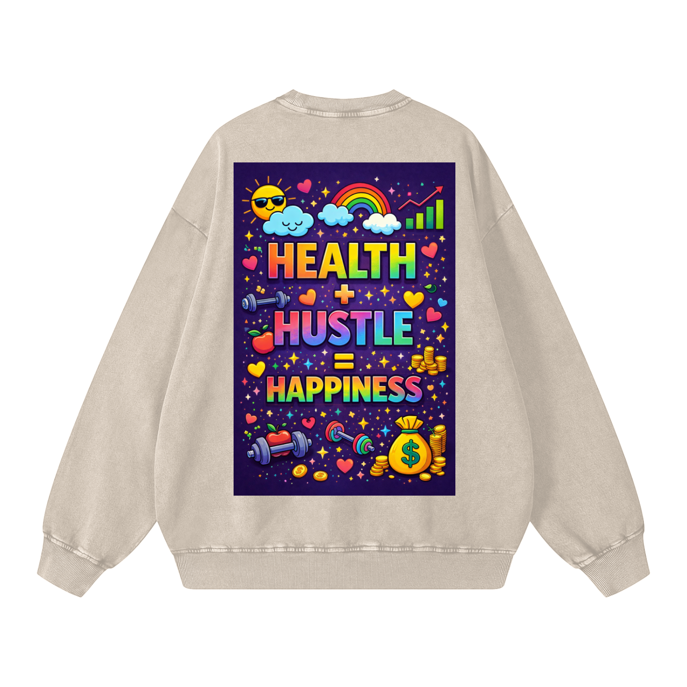 "HEALTH + HUSTLE = HAPPINESS" HealthHustle Sweatshirt