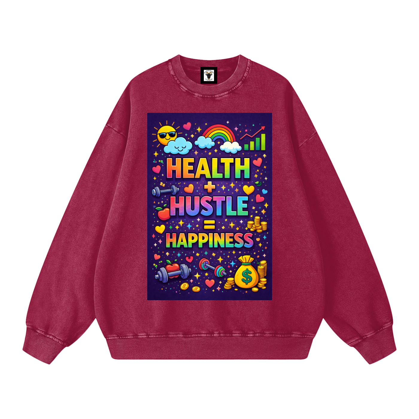 "HEALTH + HUSTLE = HAPPINESS" HealthHustle Sweatshirt