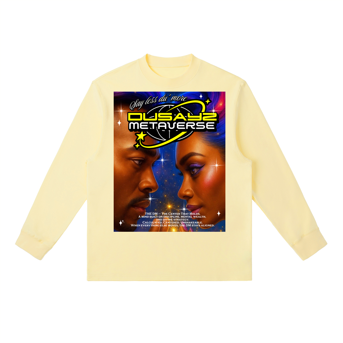 444 Hz Frequency Locked II – Official DusayZ MetaVerse Crewneck Long-Sleeve T-Shirt