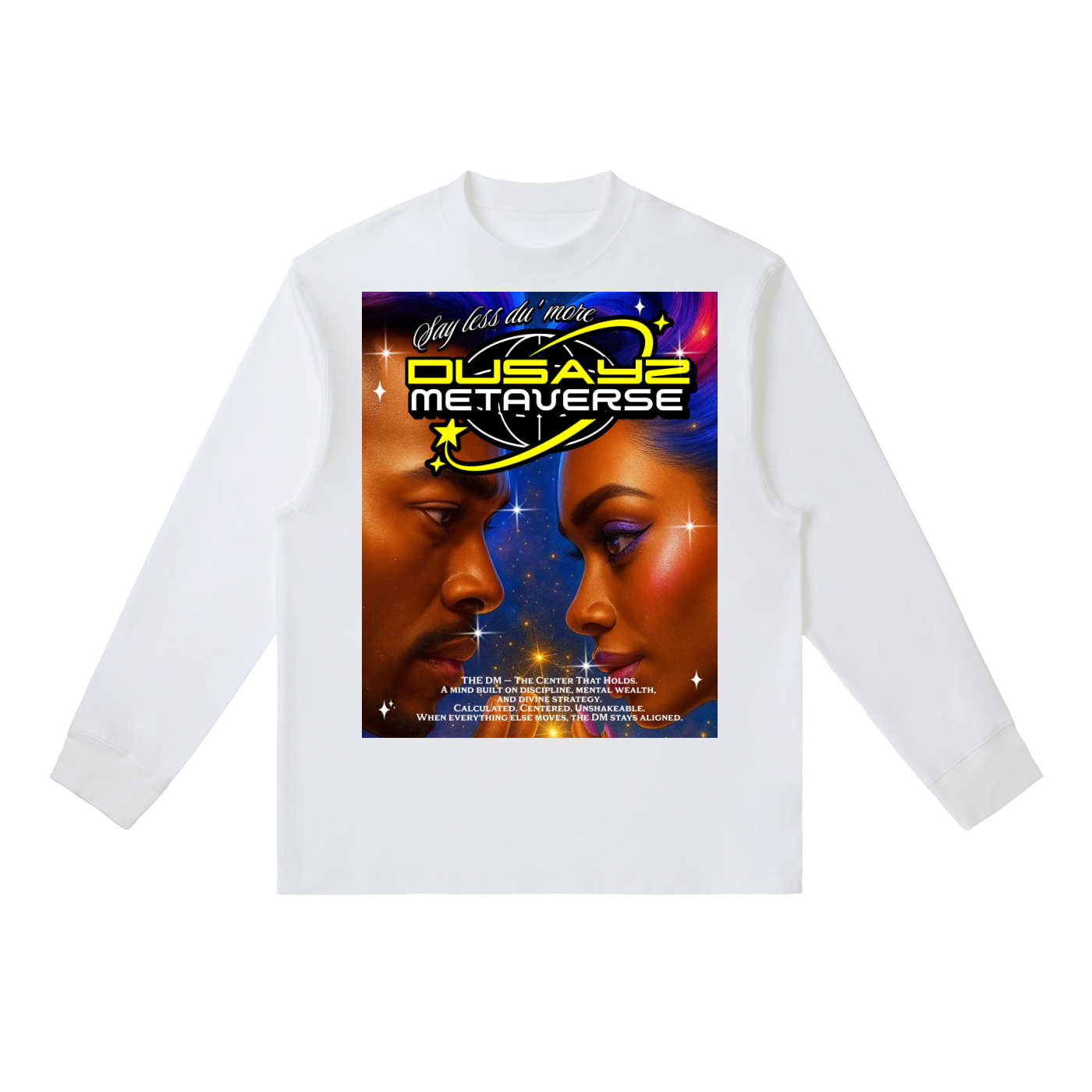444 Hz Frequency Locked II – Official DusayZ MetaVerse Crewneck Long-Sleeve T-Shirt