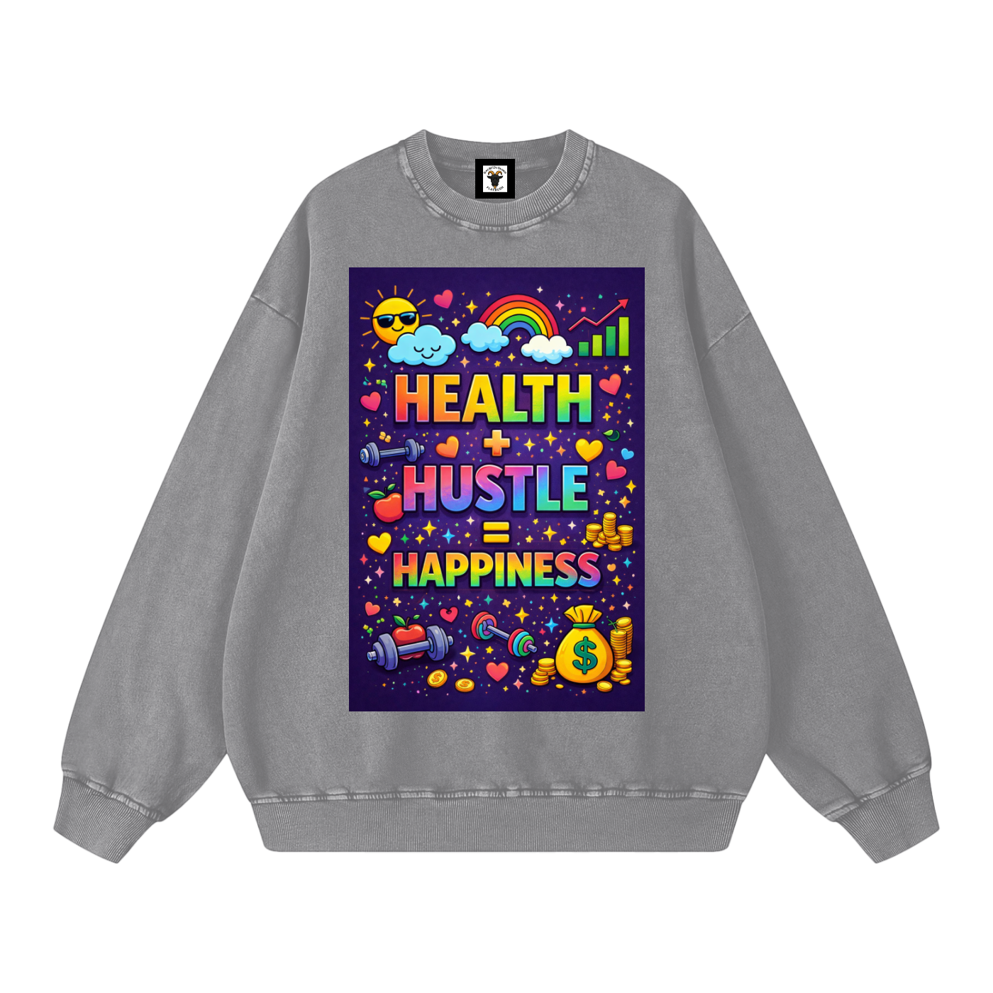 "HEALTH + HUSTLE = HAPPINESS" HealthHustle Sweatshirt