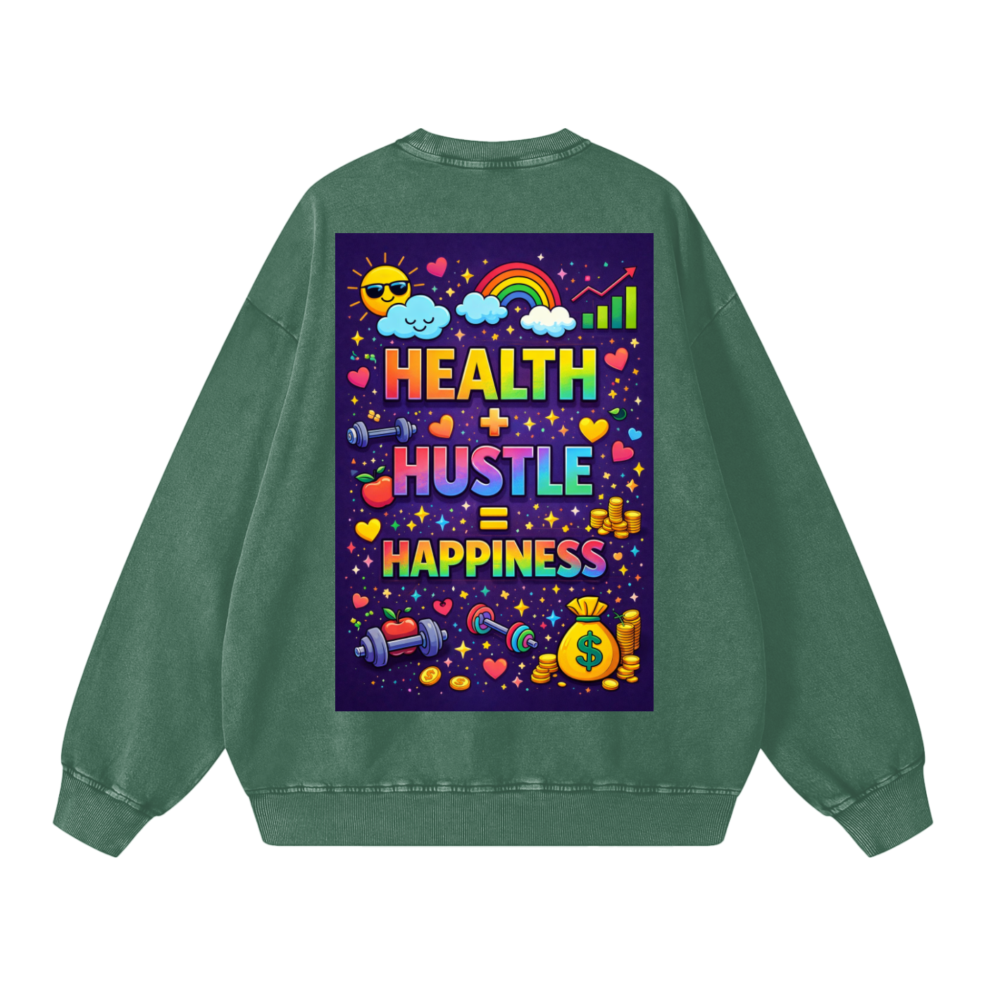 "HEALTH + HUSTLE = HAPPINESS" HealthHustle Sweatshirt