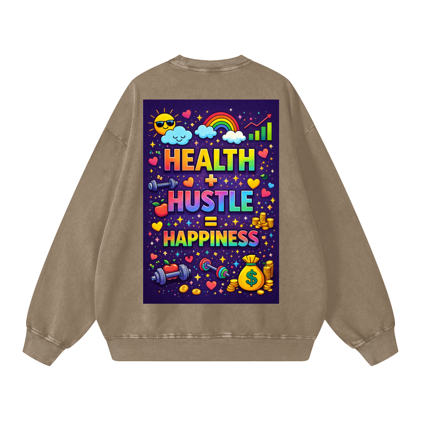 "HEALTH + HUSTLE = HAPPINESS" HealthHustle Sweatshirt