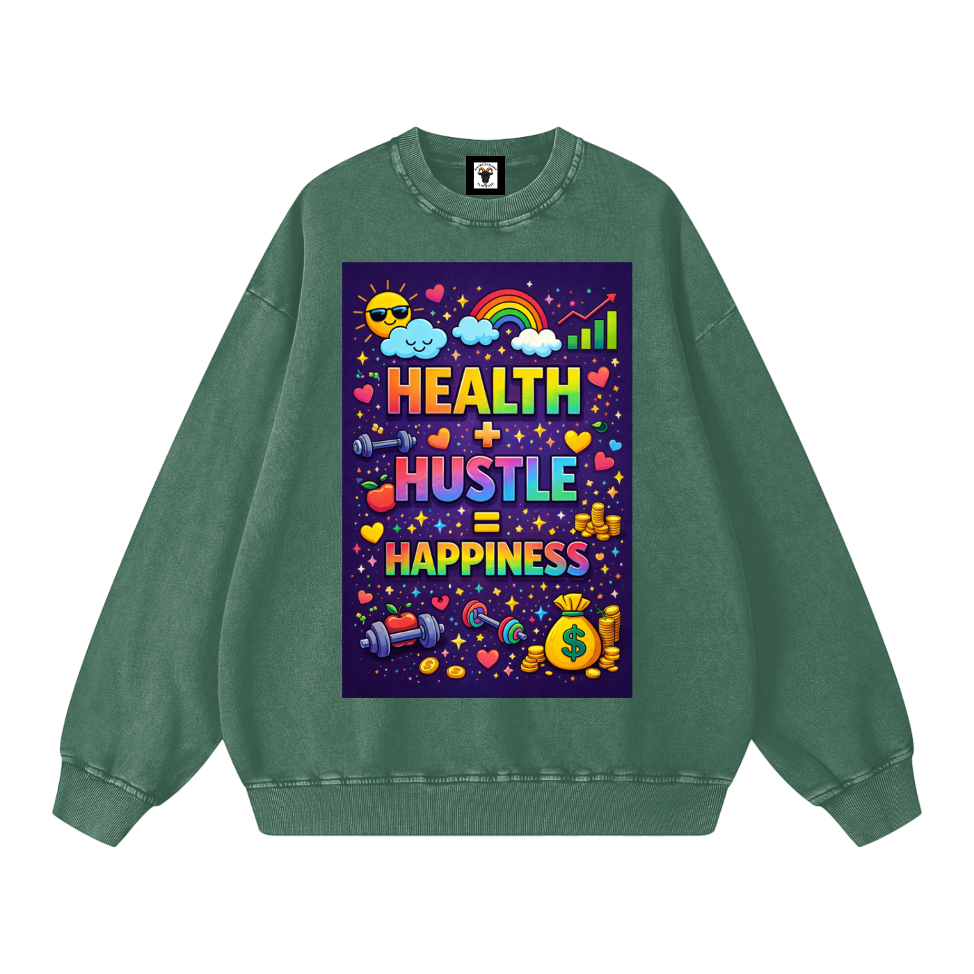 "HEALTH + HUSTLE = HAPPINESS" HealthHustle Sweatshirt